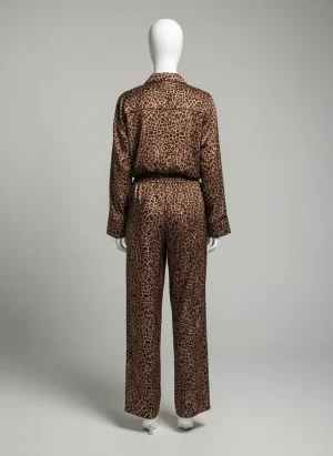 Pyjama satin ensemble deux pièces femme élégant - Vue 1 - Pyjama satin