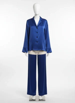 Pyjama satin polyester deux pièces quotidien élégant femme - Vue 1 - Pyjama satin