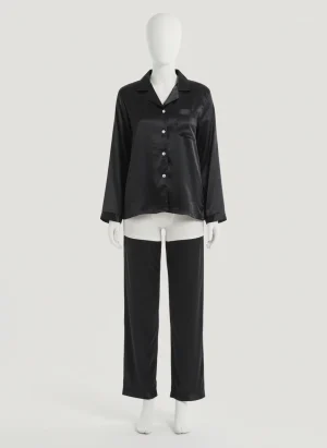 Pyjama satin polyester femme ample détente raffiné - Vue 1 - Pyjama satin