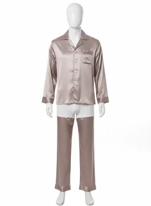 Pyjama satin polyester homme ensemble rayé chic - Vue 1 - Pyjama satin