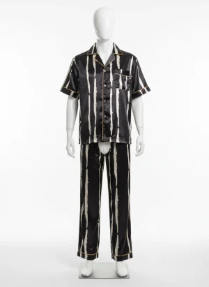 Pyjama satin polyester homme grande taille moderne - Vue 1 - Pyjama satin