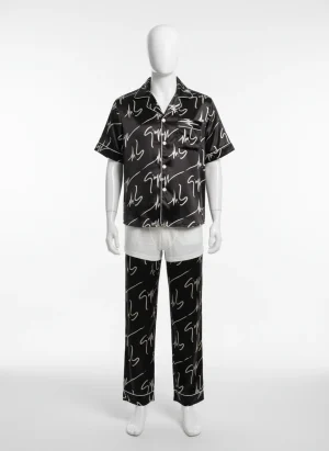 Pyjama satin polyester homme nuit élégant artistique - Vue 1 - Pyjama satin